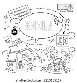Puzzle game children coloring page outline stock vector royalty free
