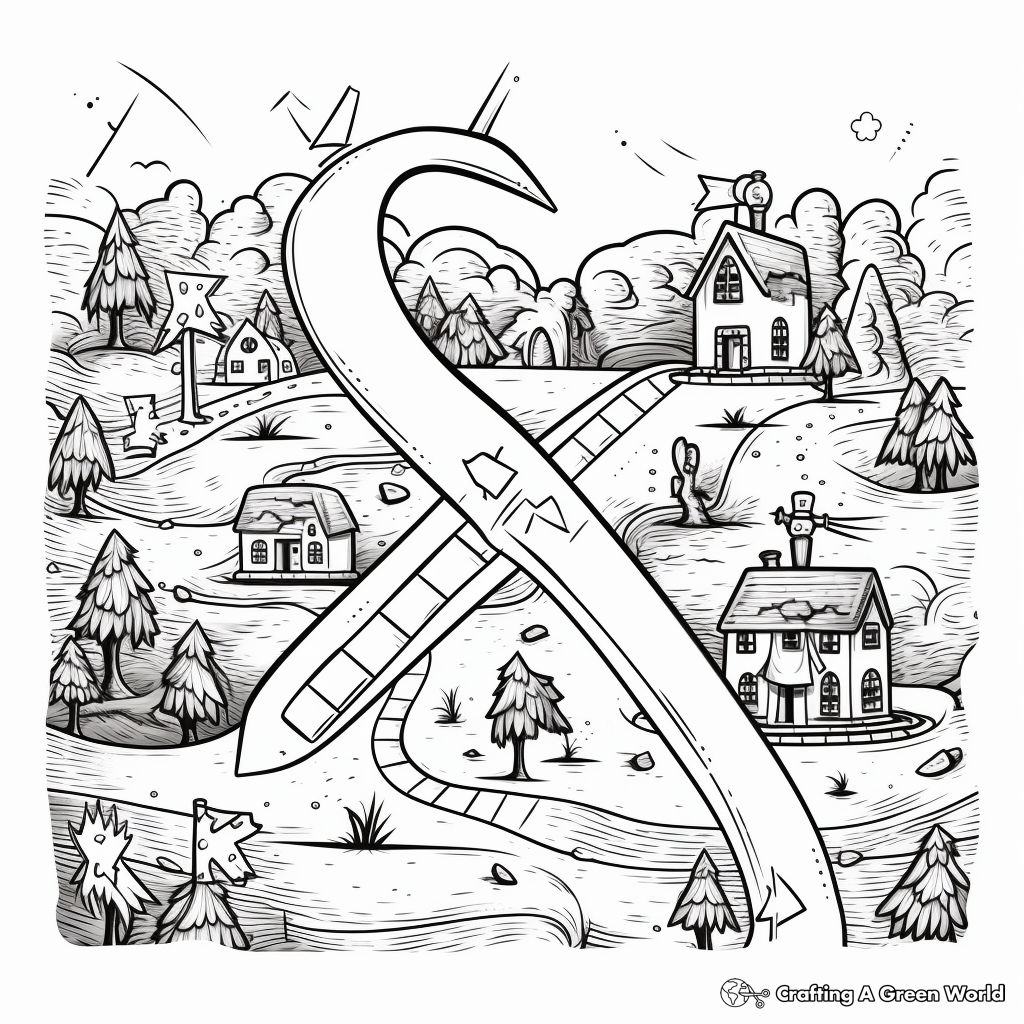 Treasure map coloring pages