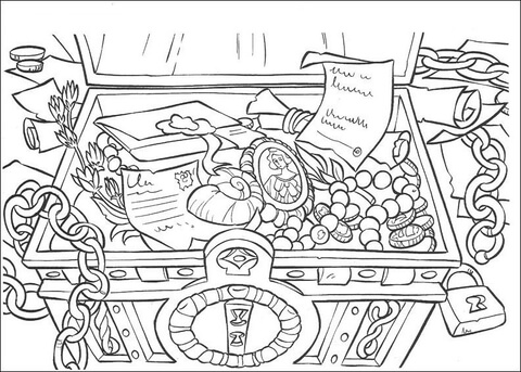The treasure coloring page free printable coloring pages
