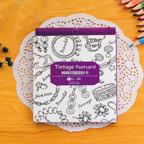 Generic tintage postcard an inky quest treasure hunt colori book stress relieve hobby nigeria