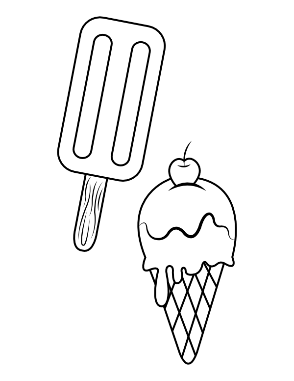 Printable frozen treats coloring page