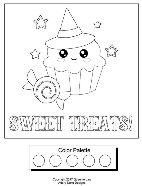 Free coloring page sweet treats