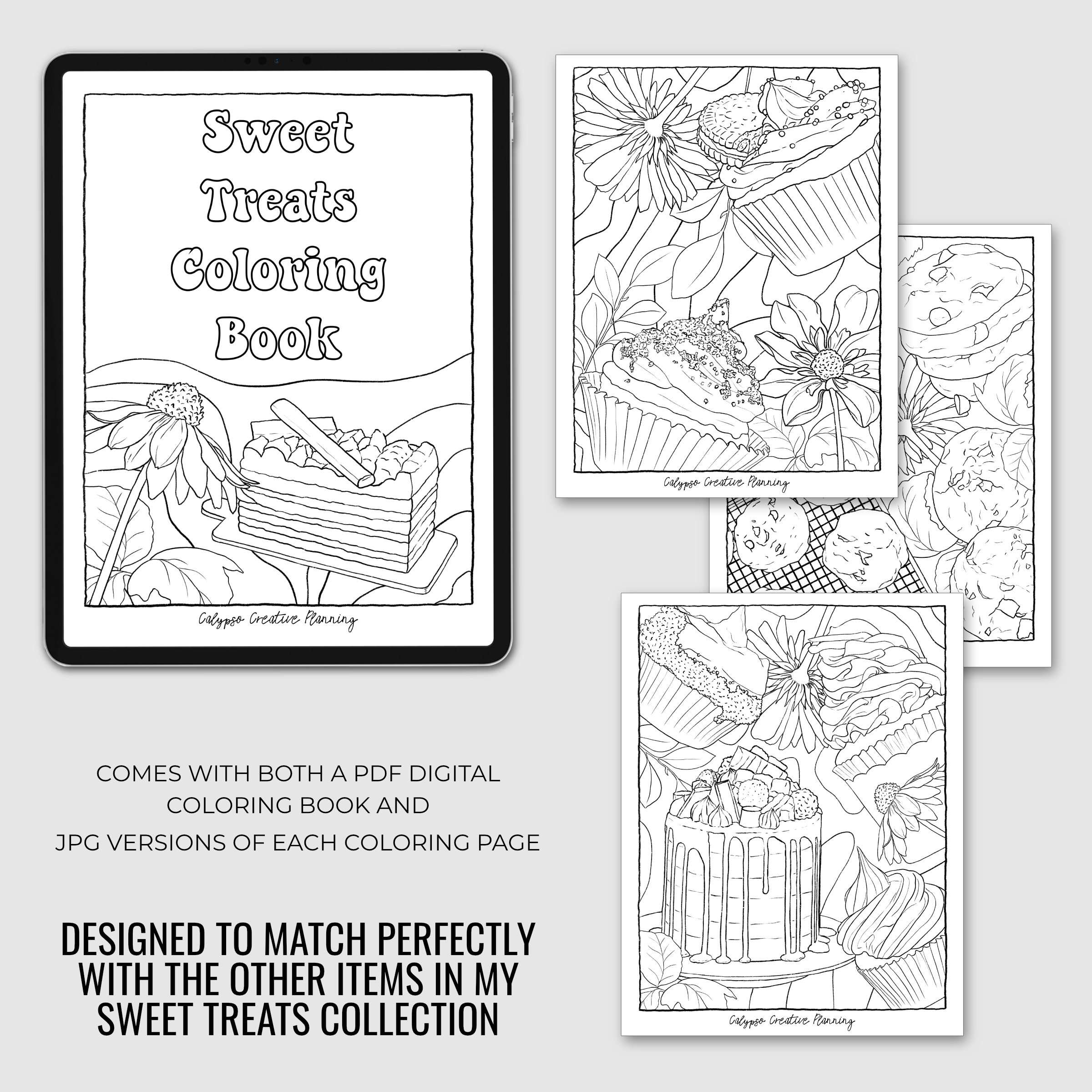 Sweet treats digital coloring book