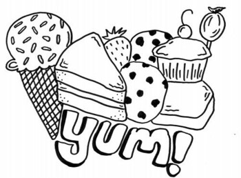 Yummy treats and deserts coloring pages by mrs mo made it tpt