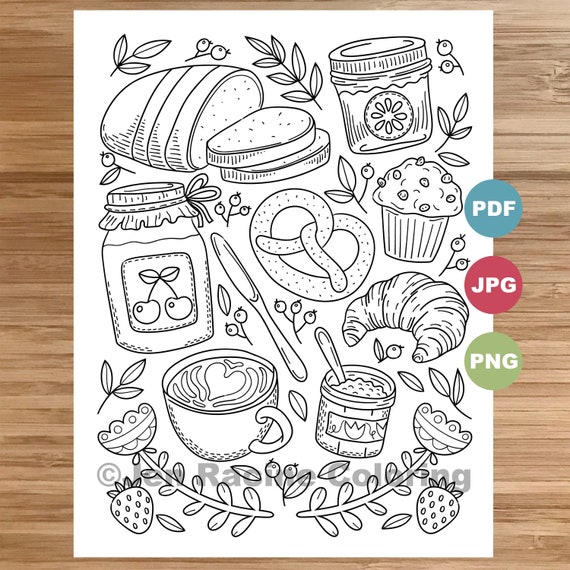 Forting treats coloring page hygge floral scandinavian cozy coloring coloring page download now