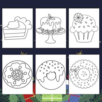 Christmas treats coloring pages printable coloring sheets x inches