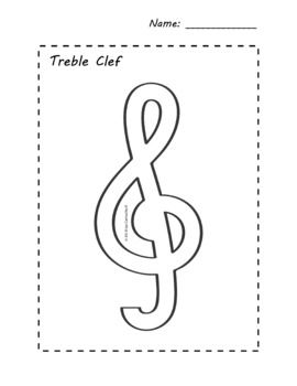 Treble and bass clefs color and trace activity clef activities color