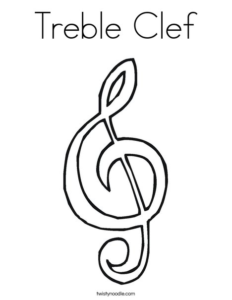 Treble clef coloring page