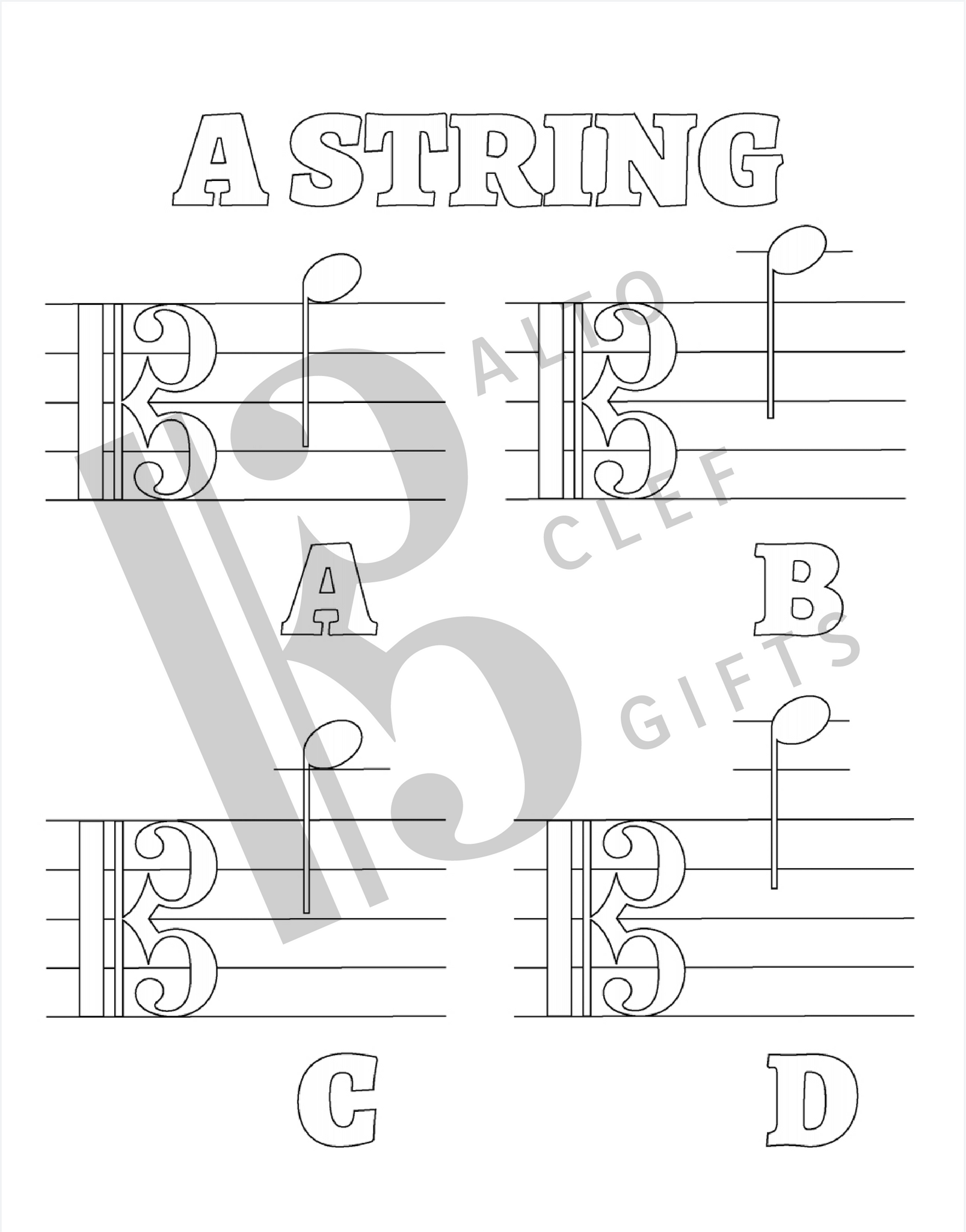 Note reading coloring pages digital download