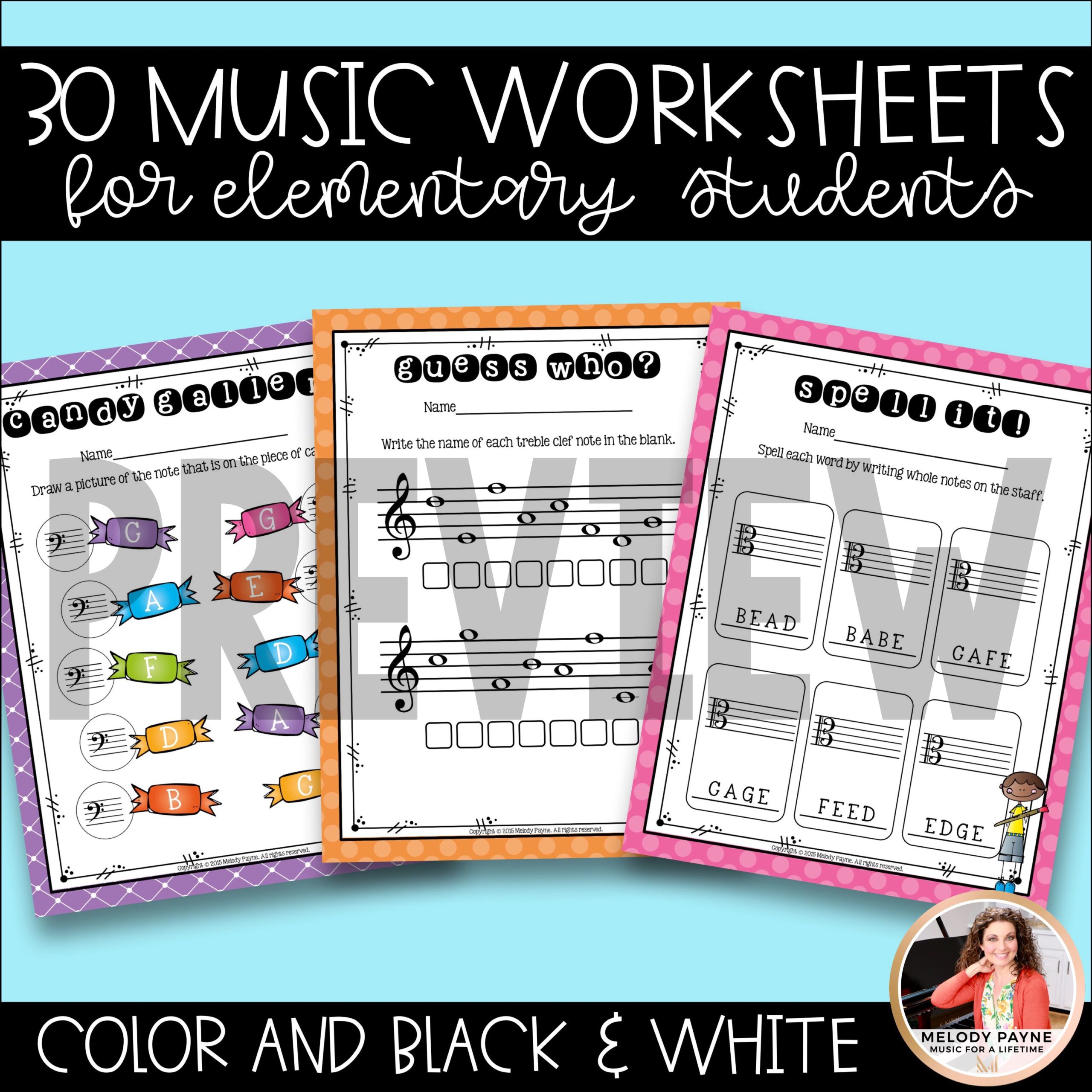 Music worksheets note naming practice on treble clef bass clef alto clef
