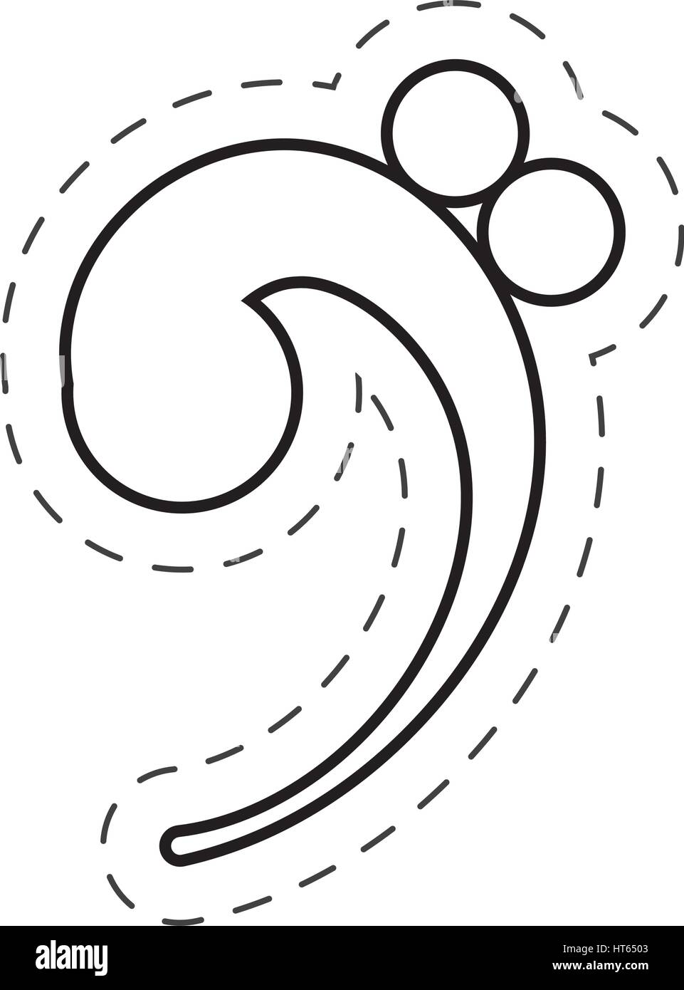 Bass clef music cut line stock vector image art