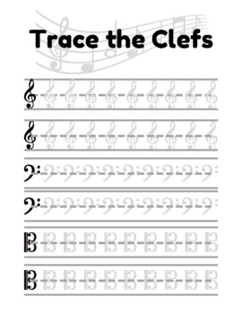 Treble clef tracing tpt