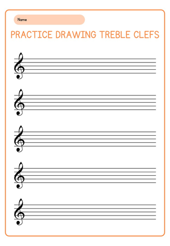 How to draw a treble clef teaching resources