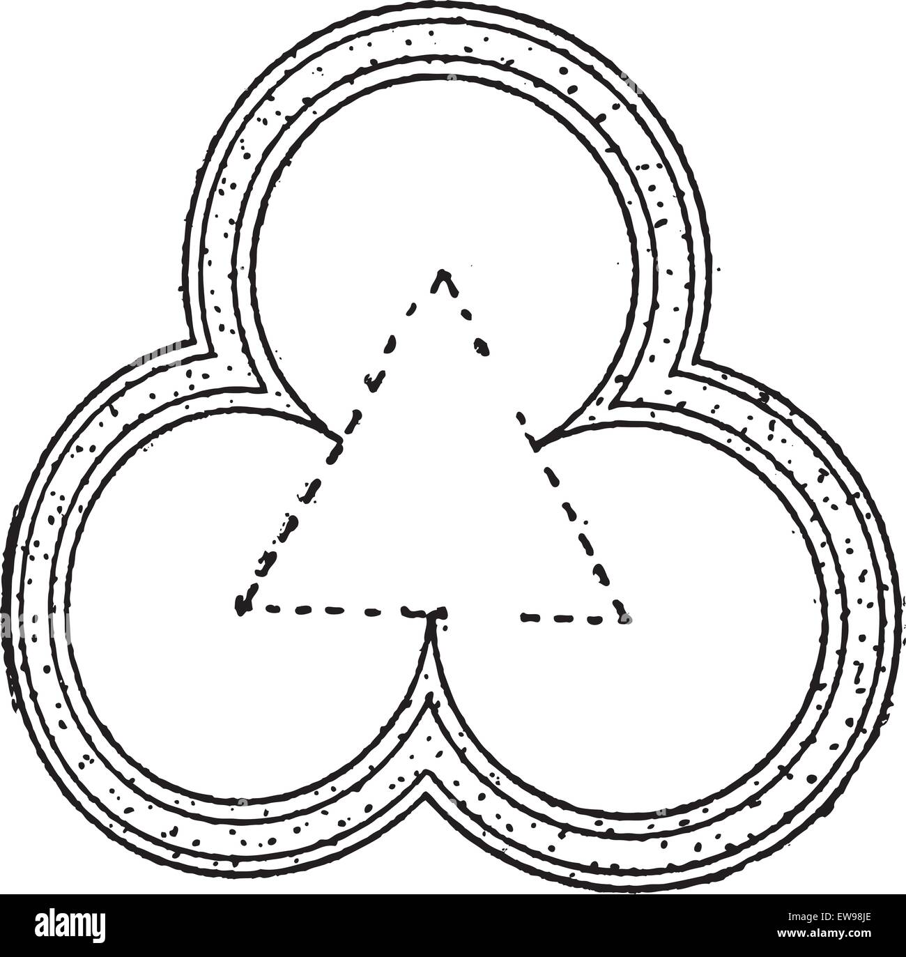 Trãbol de tr hojas vintage diseão ilustraciãn grabada diccionario de las palabras y las cosas