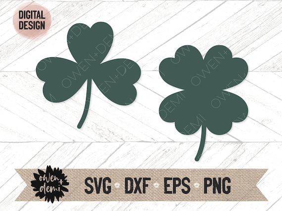 Trãbol de tres hojas svg trãbol de cuatro hojas svg trãbol svg para cricut trãbol svg para silueta archivo de corte de trãbol shamrock svg