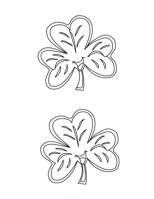 Trebol de tres hojas para colorear