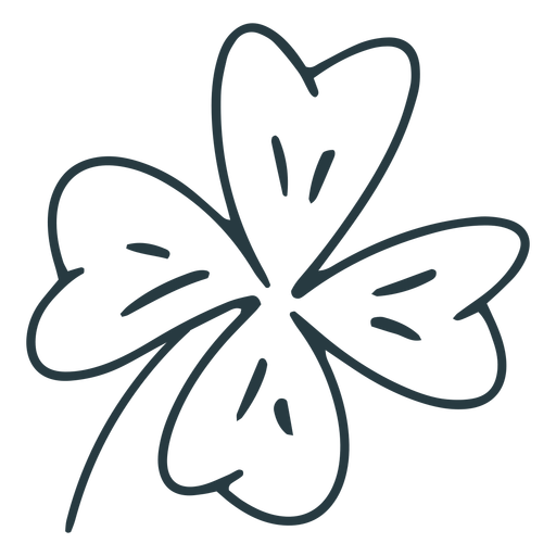 Diseão png y svg de trazo de trãbol de cuatro hojas para camisetas