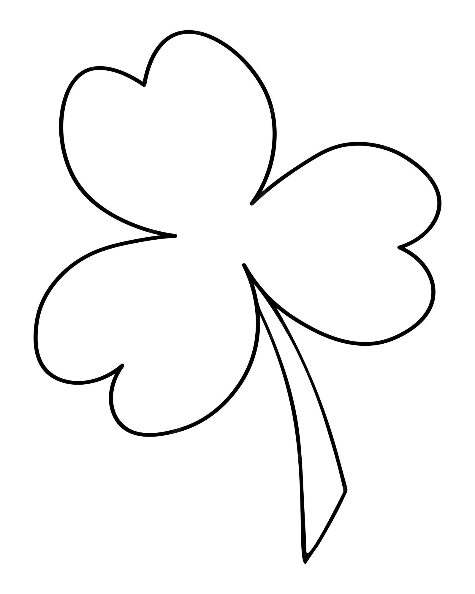 Bosquejo de trãbol de trãbol la hoja de trãbol blanco el sãmbolo de irlanda tr hojas tilo doodle vector premium