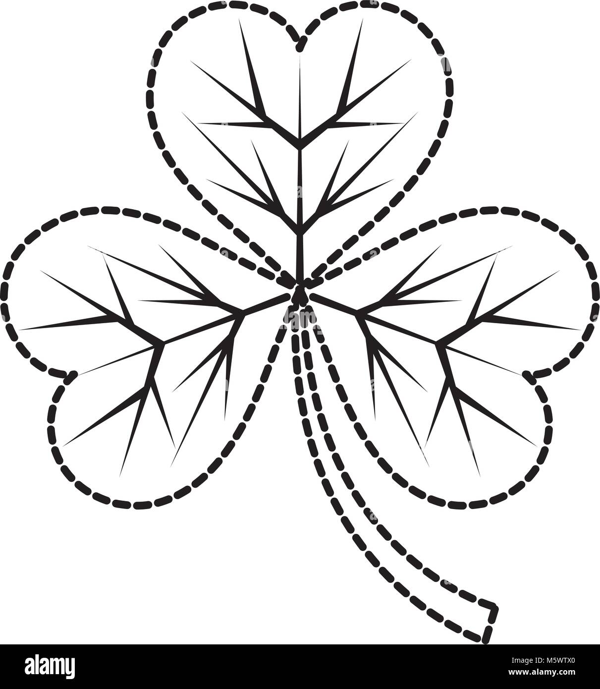Planta de trãbol de forma discontinua con la naturaleza deja dign imagen vector de stock
