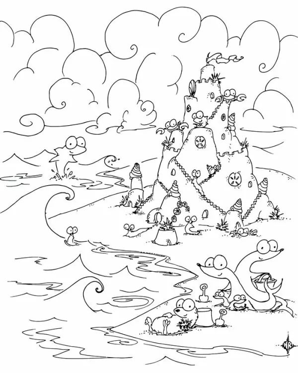 Mounta scenery colorg pages prtable pdf