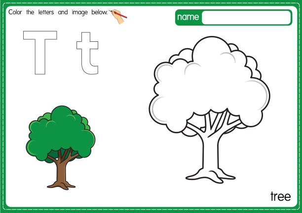 Tree coloring page stock photos pictures royalty