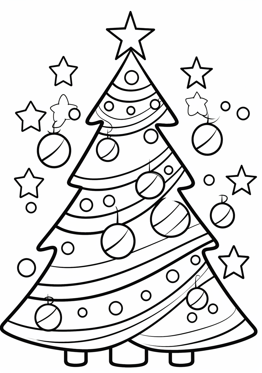 Christmas tree coloring free printable art activities coloring