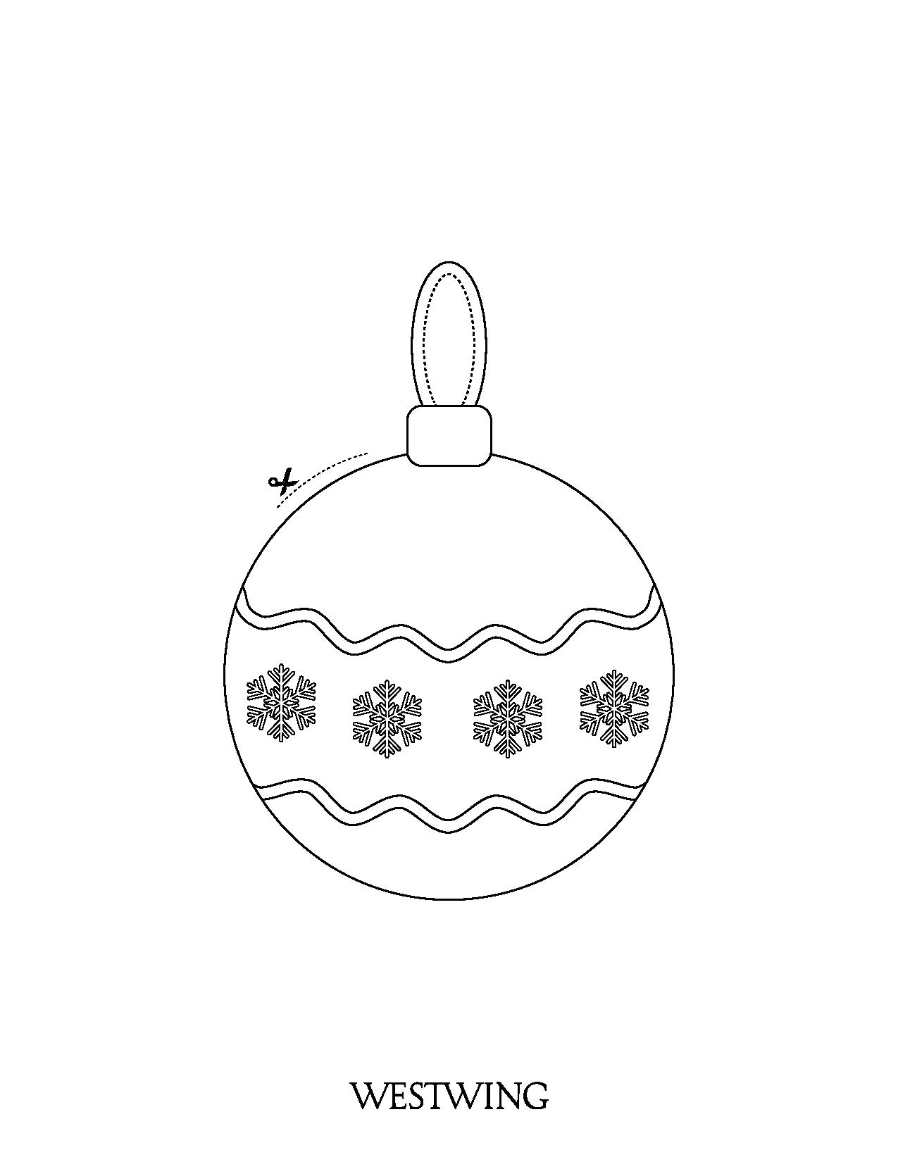 Christmas tree ball to cut out