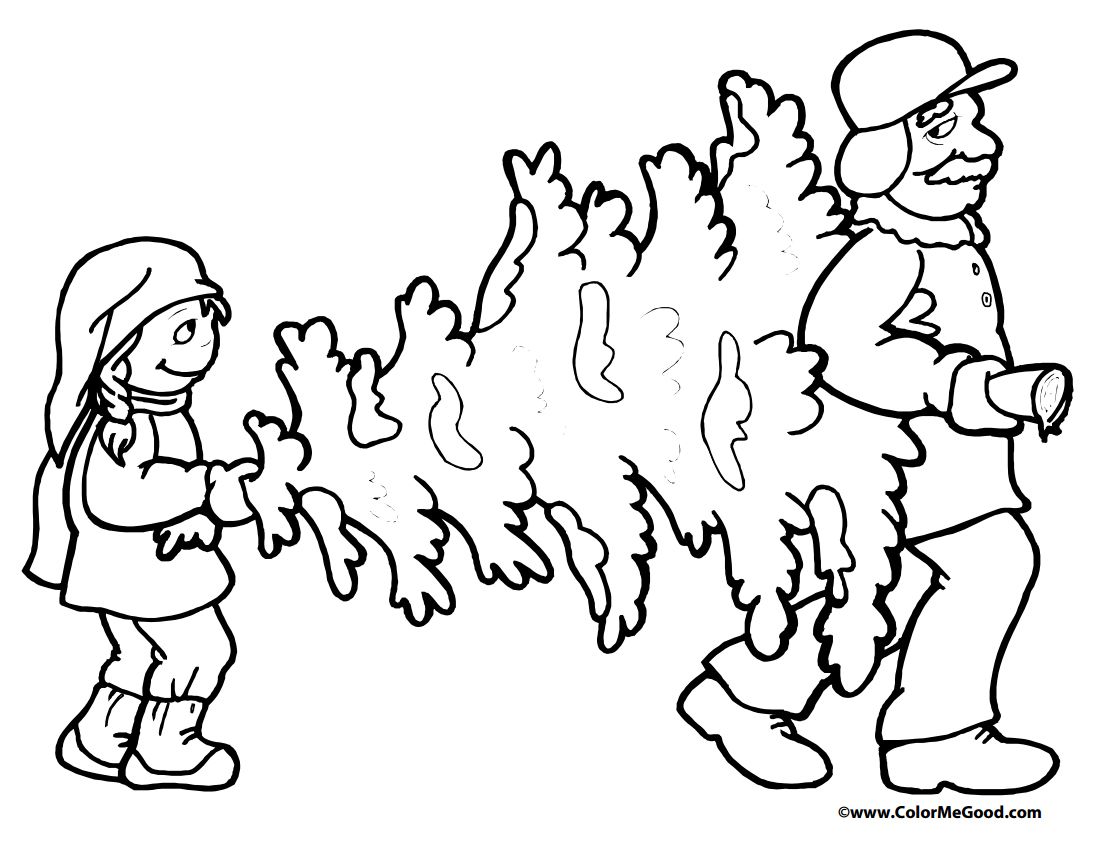 Free christmas tree coloring pages for the kids