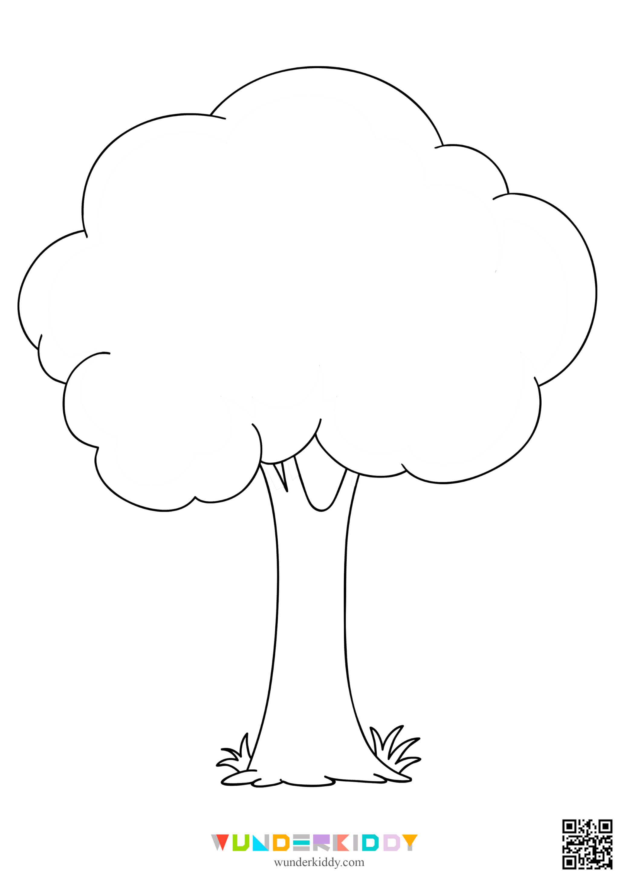 Printable tree template for craft and coloring pages for kids