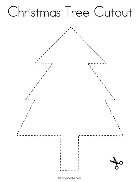 Christmas tree cutout coloring page
