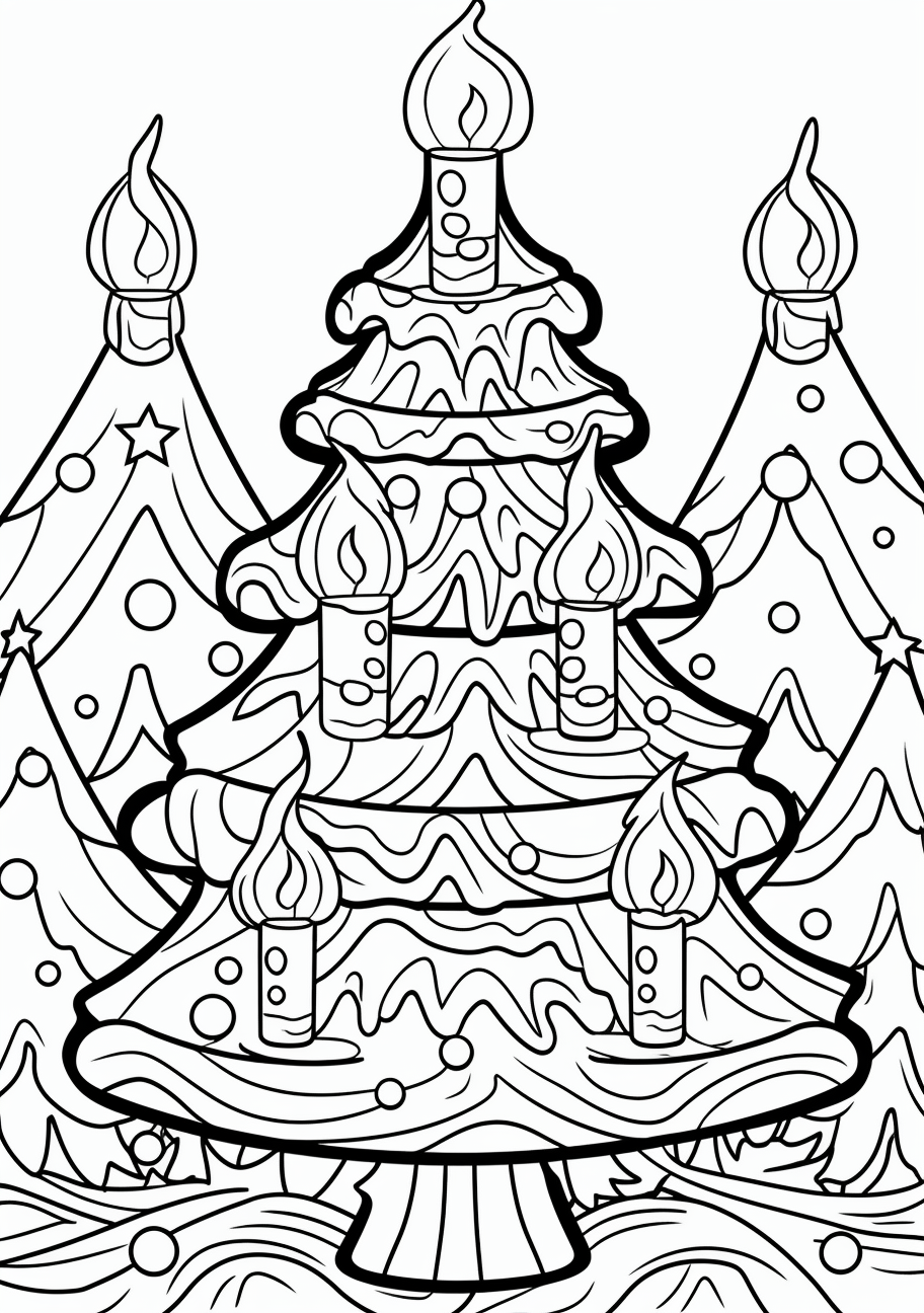 Christmas tree coloring free printable art activities coloring