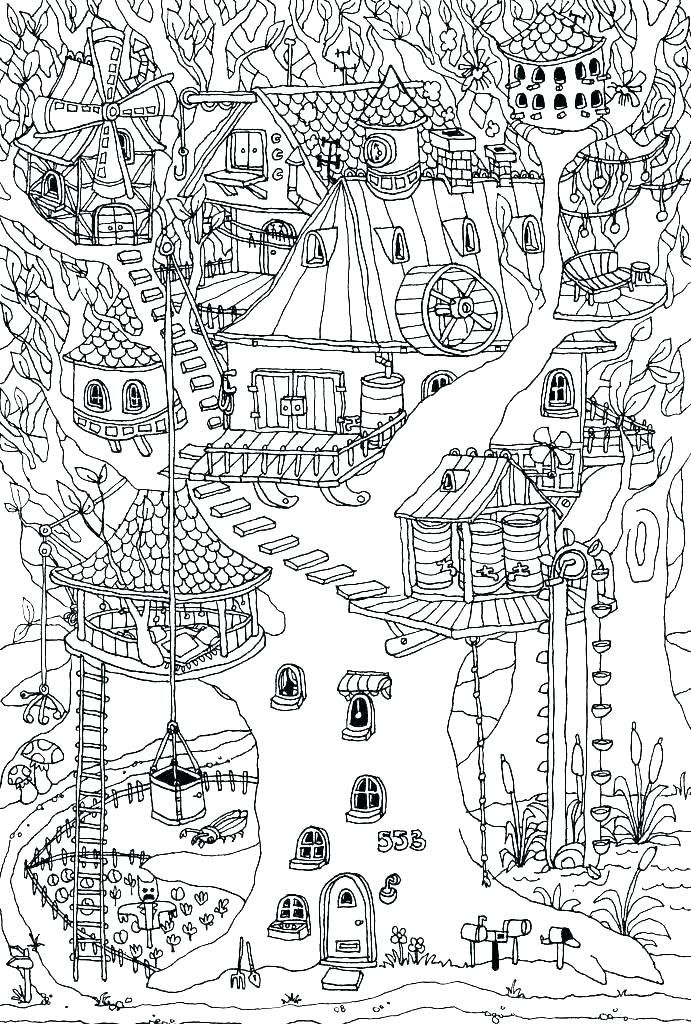 Treehouse coloring pages