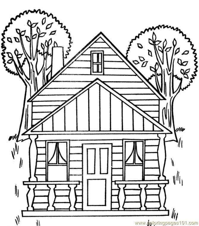 Tree house coloring page
