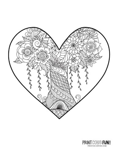 Printable heart coloring pages a huge collection of hearts for coloring crafting learning at