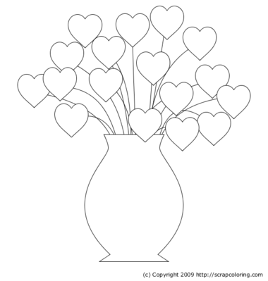 Heart tree coloring page