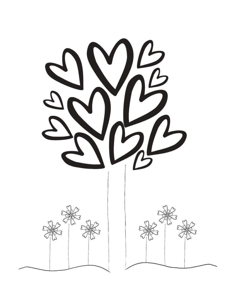 Printable heart coloring sheet