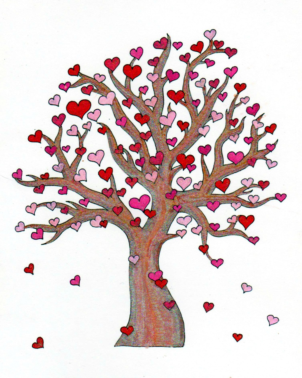 Heart tree coloring page jpg