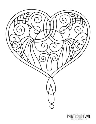 Printable heart coloring pages a huge collection of hearts for coloring crafting learning at
