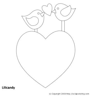 Heart tree coloring page