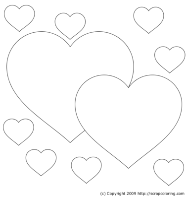 Heart tree coloring page