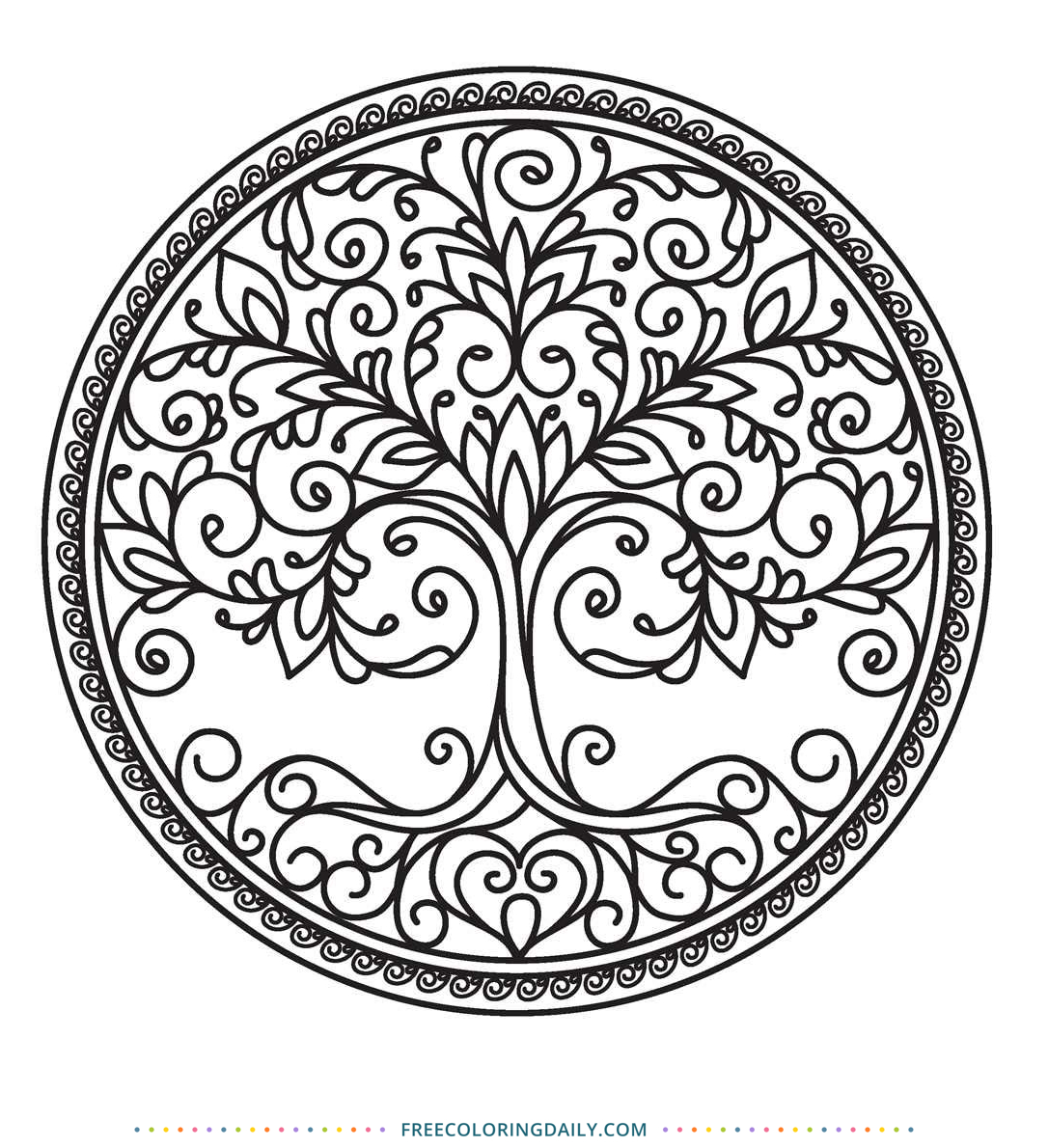 Free tree of life coloring page free coloring daily