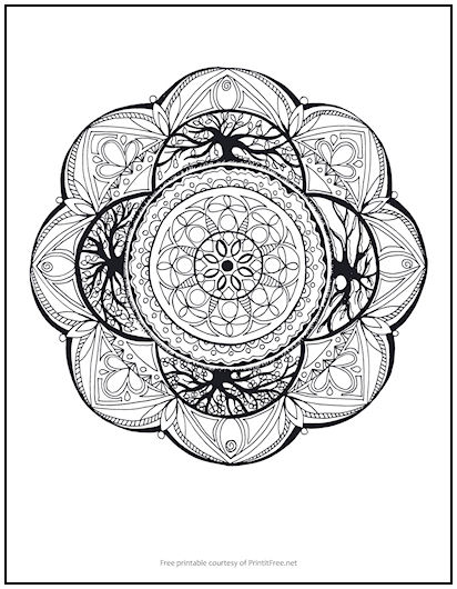 Tree of life mandala coloring page print it free
