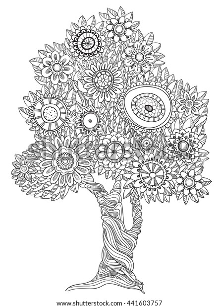 Thousand color therapy tree royalty