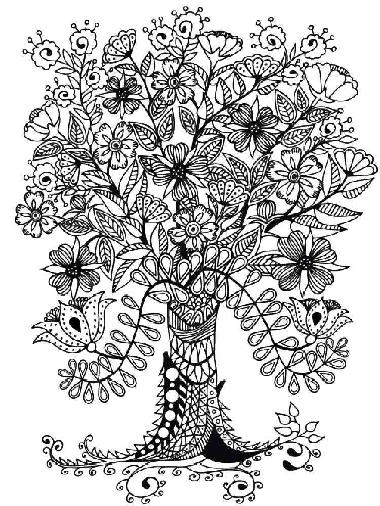 Tree coloring pages for adults