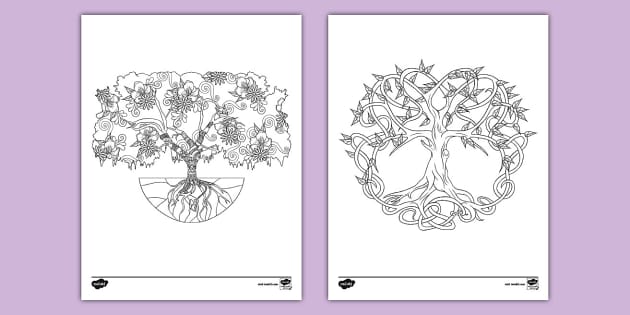 Celtic tree of life loring sheets