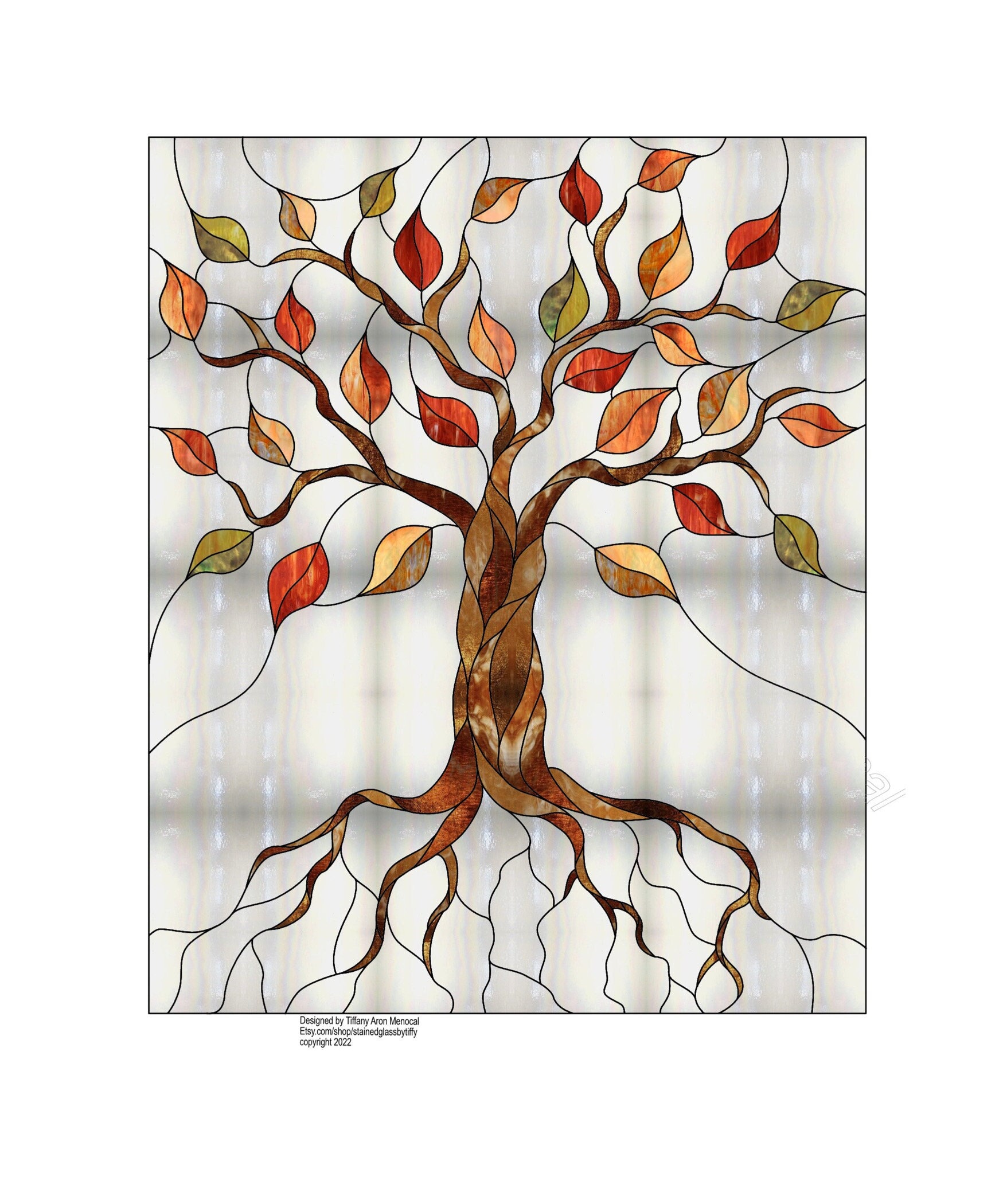 Tree of life stained glass pattern digital download