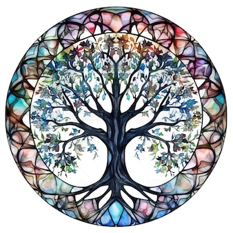 Page stain glass tree pictures