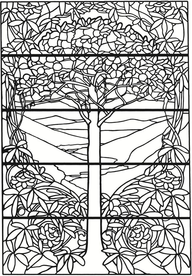 Stained glass coloring book