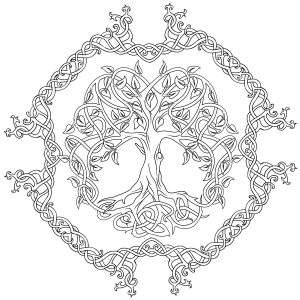 Tree coloring pages for adults kids