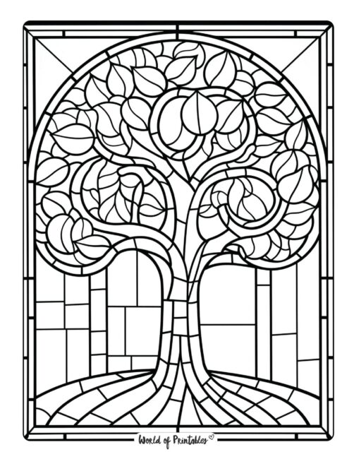 Tree coloring pages